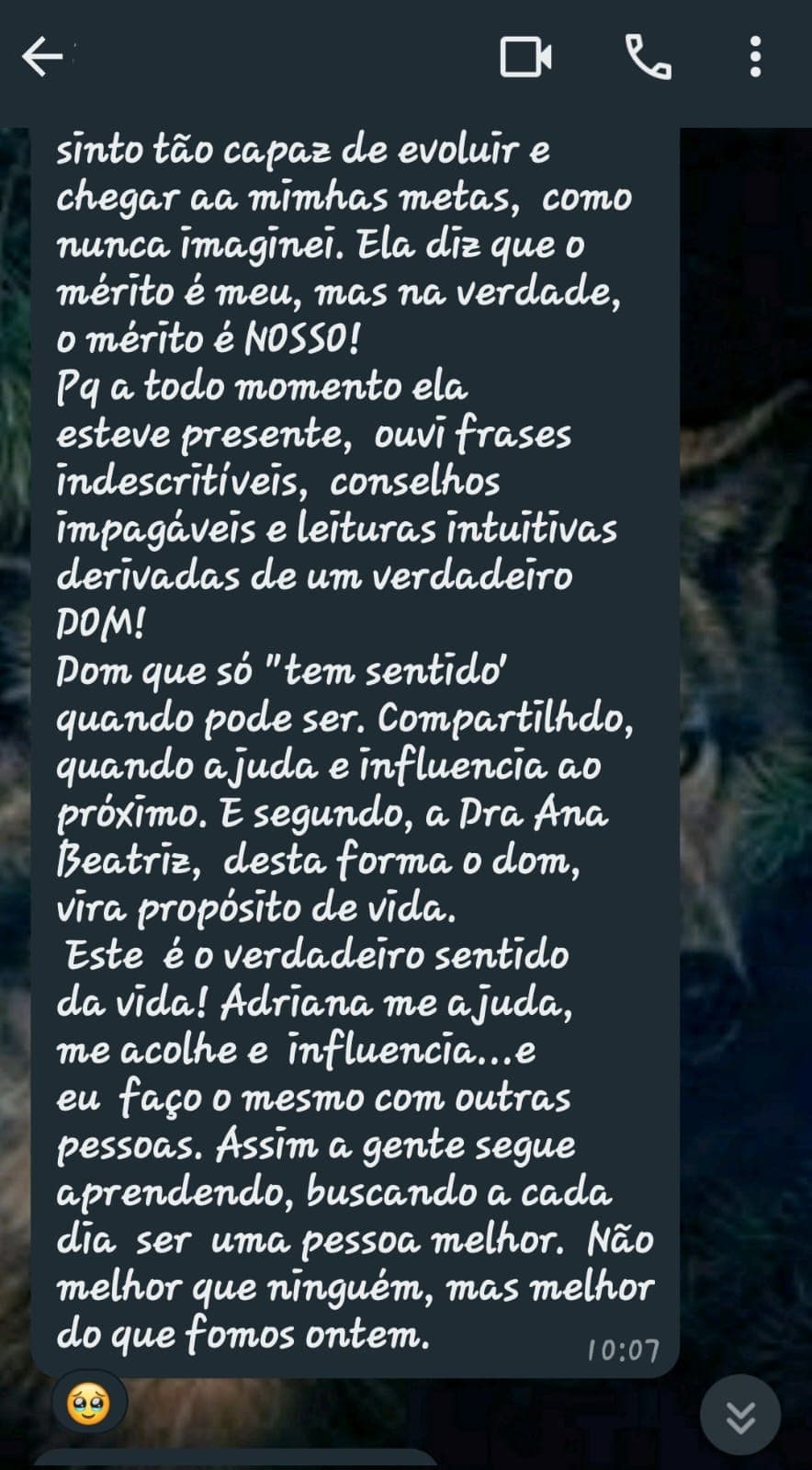 Feedback printscreen from whatsapp