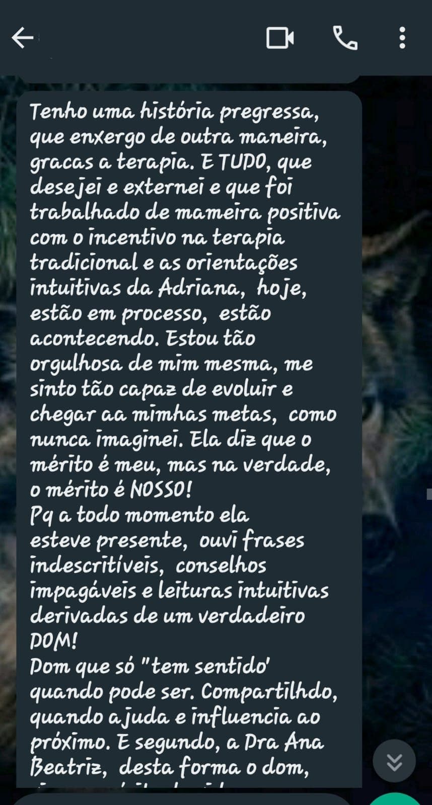 Feedback printscreen from whatsapp